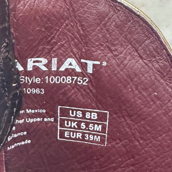 ARIAT SQUARE TOE BURGUNDY Cowboy Boots Women - Sz 8 - Picture 4 of 5